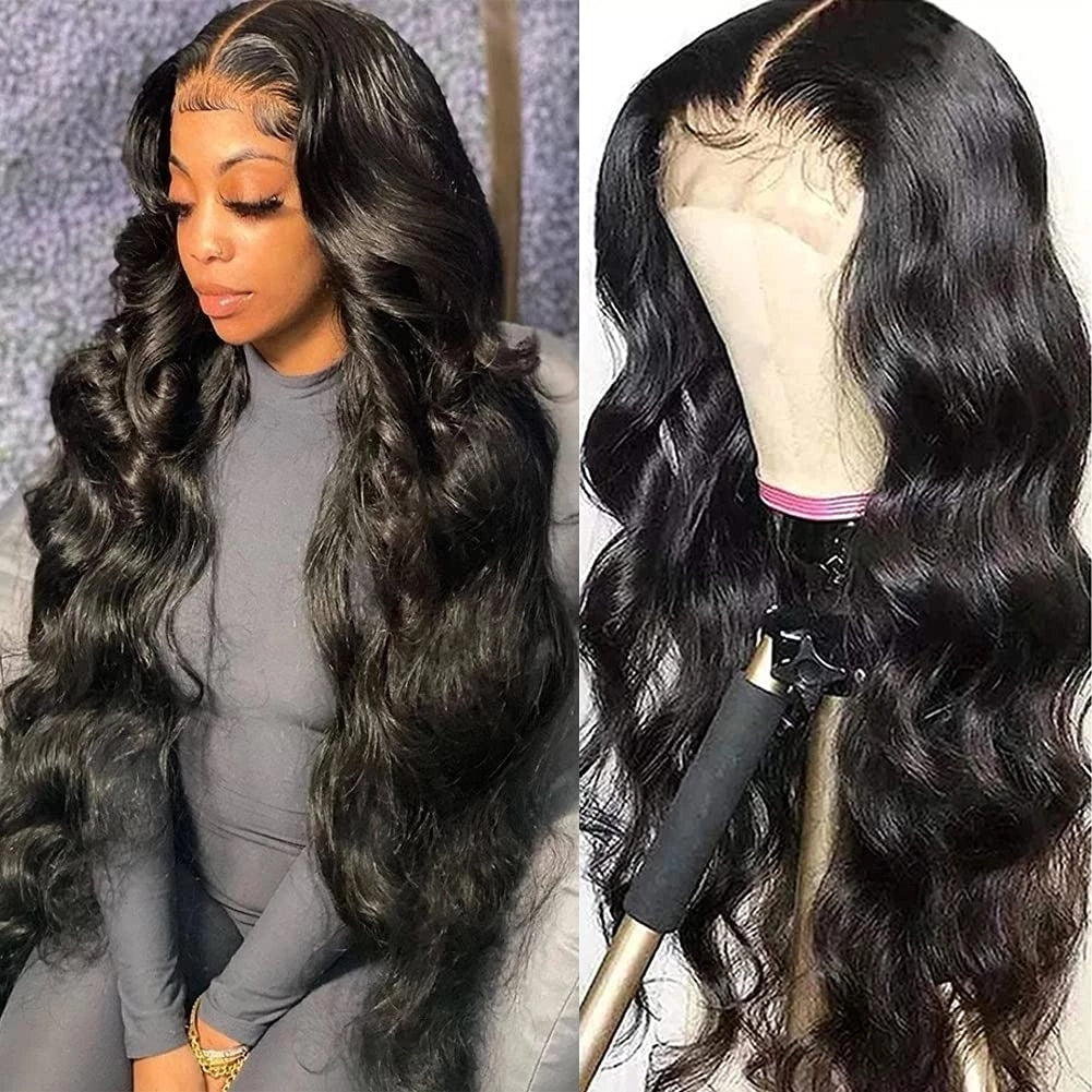4×4 HD Transparent Body Wave Lace Closure Wigs Human Hair Lace Front Wigs