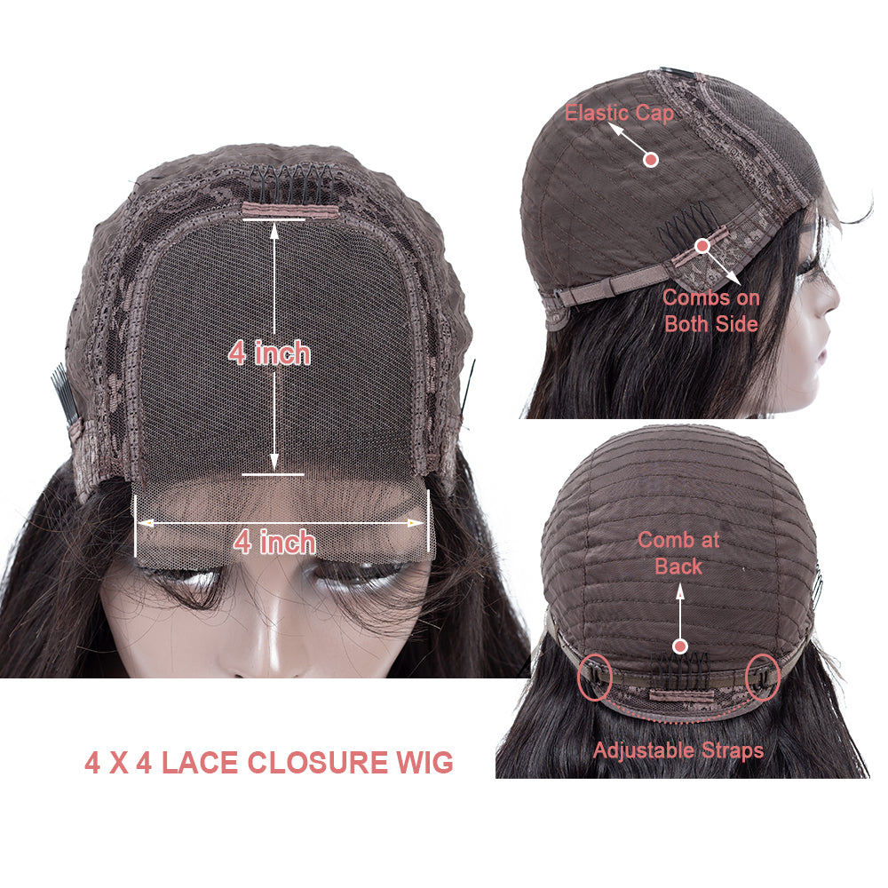 Kinky Curly Lace Front Wigs Human Hair 4X4 HD Lace Closure Human hair Curly Wigs