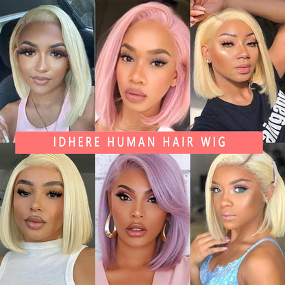 613 Blonde Bob Wig Human Hair 13x4 HD Transparent Lace Front Wigs Human Hair Pre Plucked With Baby Hair Bob Wig