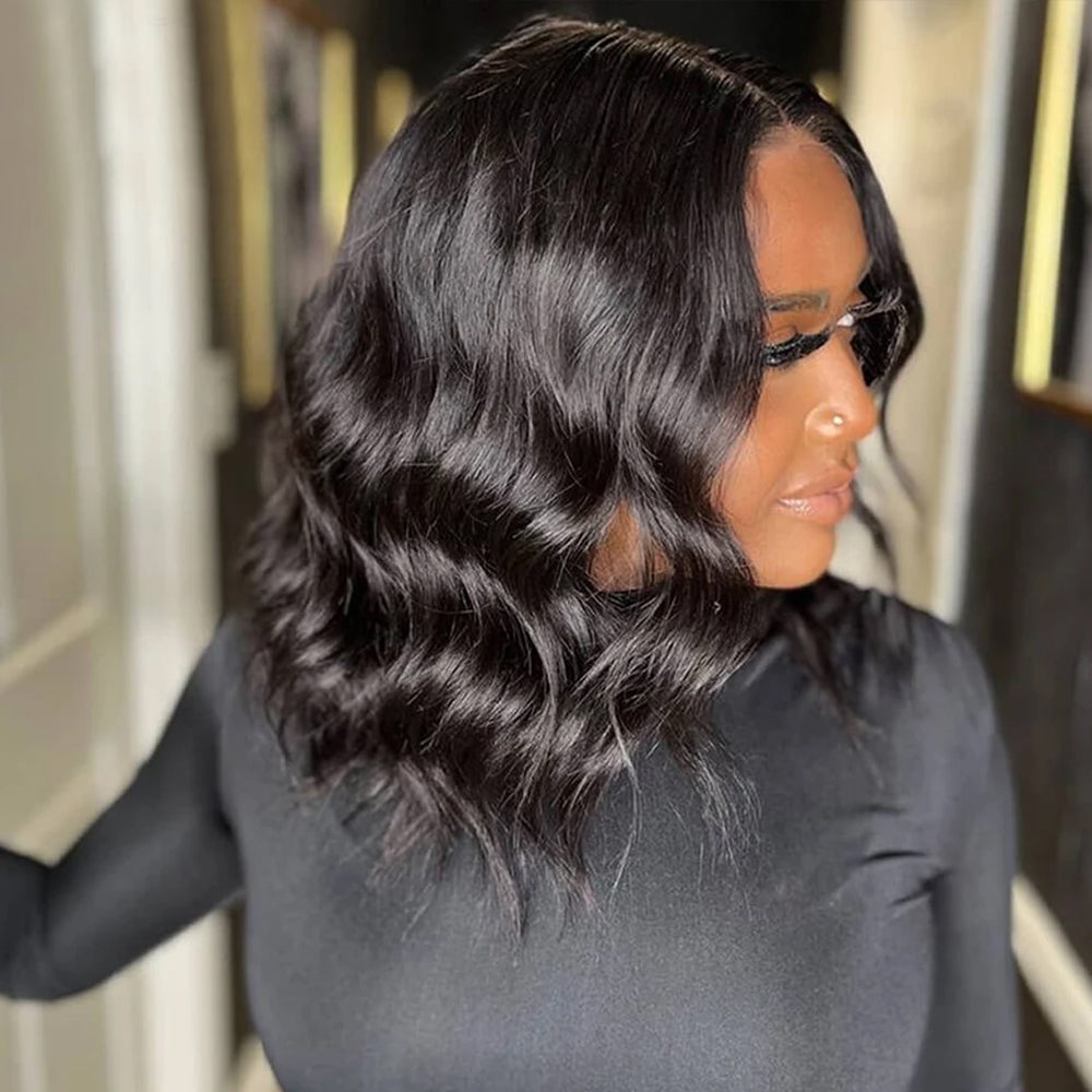 Blunt Cut Bob 4X4 Lace Closure Human Hair Wigs Body Wave Lace Front Bob Wigs With Baby Hair