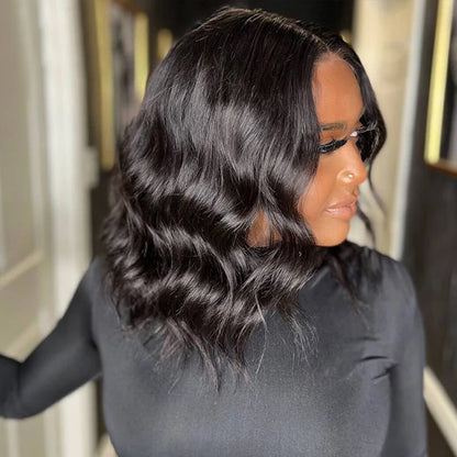 Blunt Cut Bob 4X4 Lace Closure Human Hair Wigs Body Wave Lace Front Bob Wigs With Baby Hair