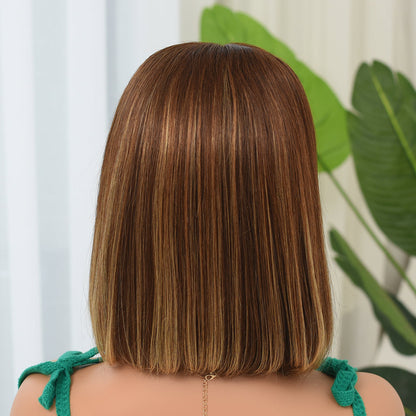 Highlight 4x4 HD Lace Front Wigs Ombre 4/27 Human Hair Lace Closure Bob Wigs