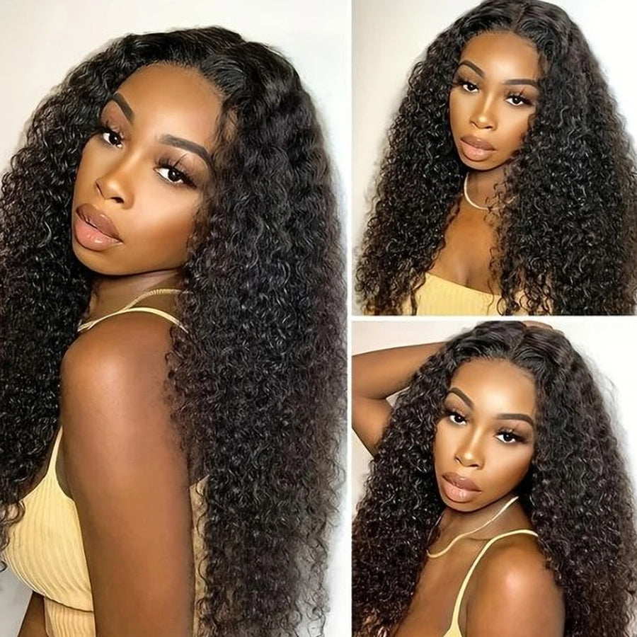 Kinky Curly Lace Front Wigs Human Hair 4X4 HD Lace Closure Human hair Curly Wigs