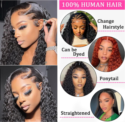 Kinky Curly Lace Front Wigs Human Hair Wigs For Black Women HD 13x4 Curly Wave Lace Front Wigs