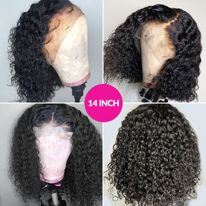 Kinky Curly Short Bob Wig Human Hair Wigs 13X4 HD Transparent Curly Blunt Cut Short Bob Lace Front Wigs