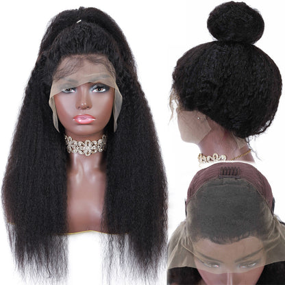 Kinky Straight Lace Front Wigs Human Hair Wigs HD 13x4 Glueless Lace Frontal Wigs