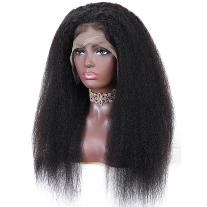 Kinky Straight Lace Front Wig 13x6 Hd Lace Frontal Yaki Human Hair Wigs