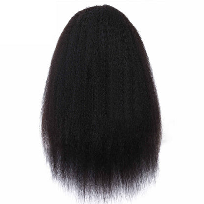 Kinky Straight Lace Front Wigs Human Hair No Glue 4X4 HD Lace Closure Yaki Straight Human hair Wigs