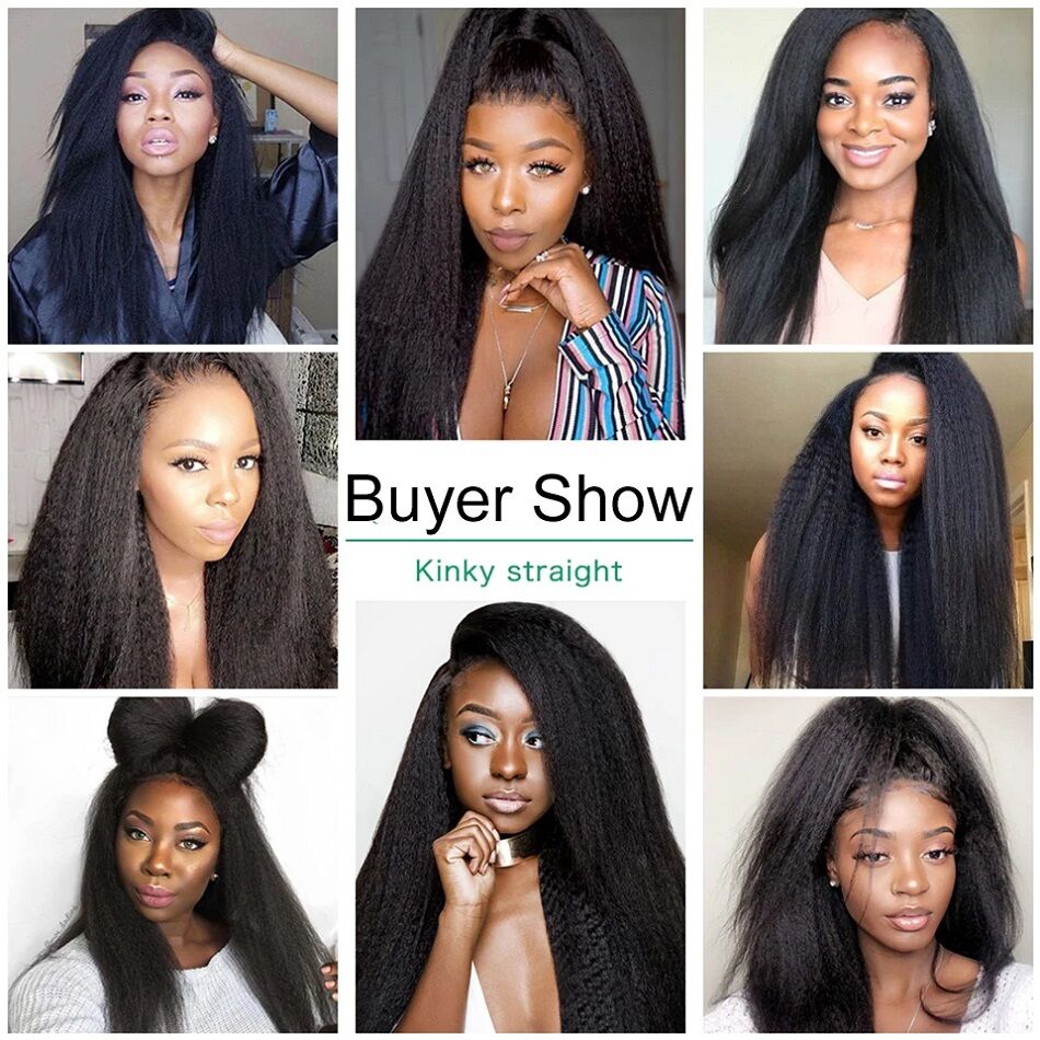 Kinky Straight Lace Front Wigs Human Hair Wigs HD 13x4 Glueless Lace Frontal Wigs