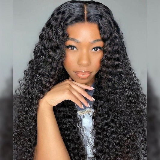 Lace Front Wigs Human Hair Water Wave Virgin Hair 180% Density 4X4 Water Curly Lace Closure Human Hair Wigs