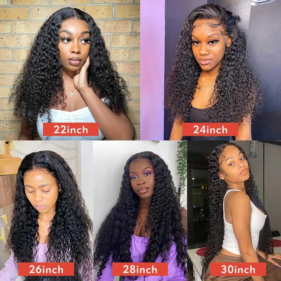 Lace Front Wigs Human Hair Water Wave Virgin Hair 180% Density 4X4 Water Curly Lace Closure Human Hair Wigs