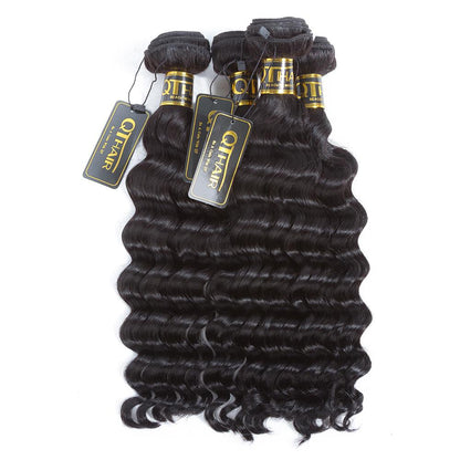 4 Bundles Loose Deep Wave 100% Unprocessed Virgin Hair Natural Black Color