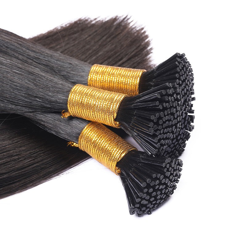Straight Fusion I-Tip Remy Human Hair Extensions – Keratin Bonded
