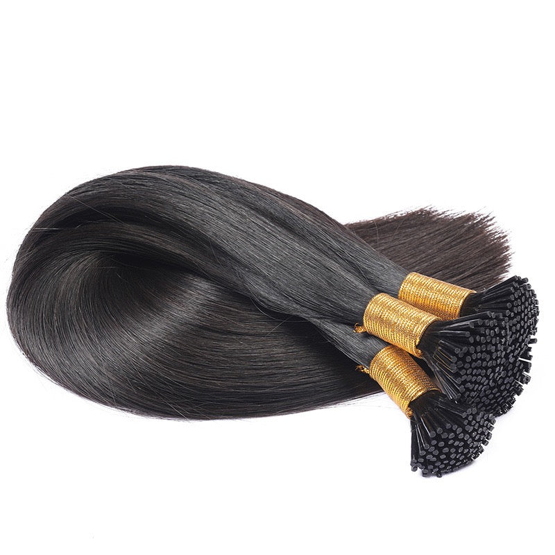 Straight Fusion I-Tip Remy Human Hair Extensions – Keratin Bonded