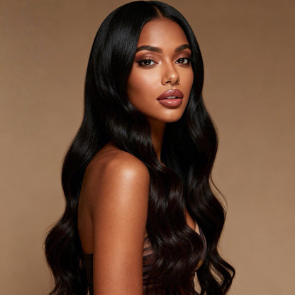 Hair Weave 13x4 Transparent Lace Frontal with 3 Bundles Body Wave