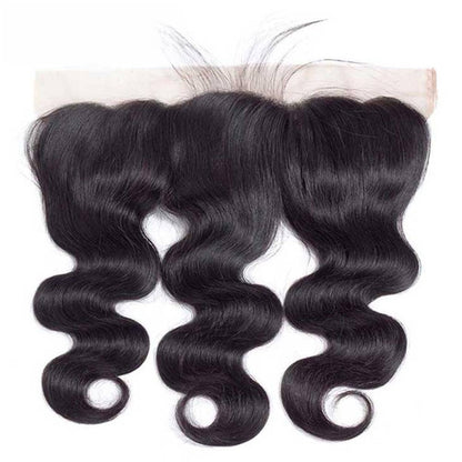Virgin Human Hair Body Wave Weave 3 Bundles with 13x4 Lace Frontal