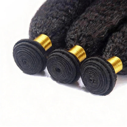 Kinky Straight Human Hair 3 Bundles Deals Virgin Hair Weave Extensions