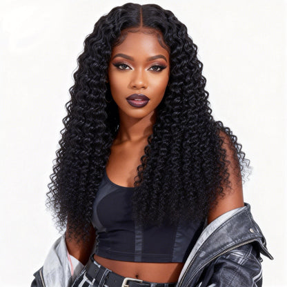 Curly Virgin Hair Weave 4 Bundles with 4X4 Lace Closure Human Hair