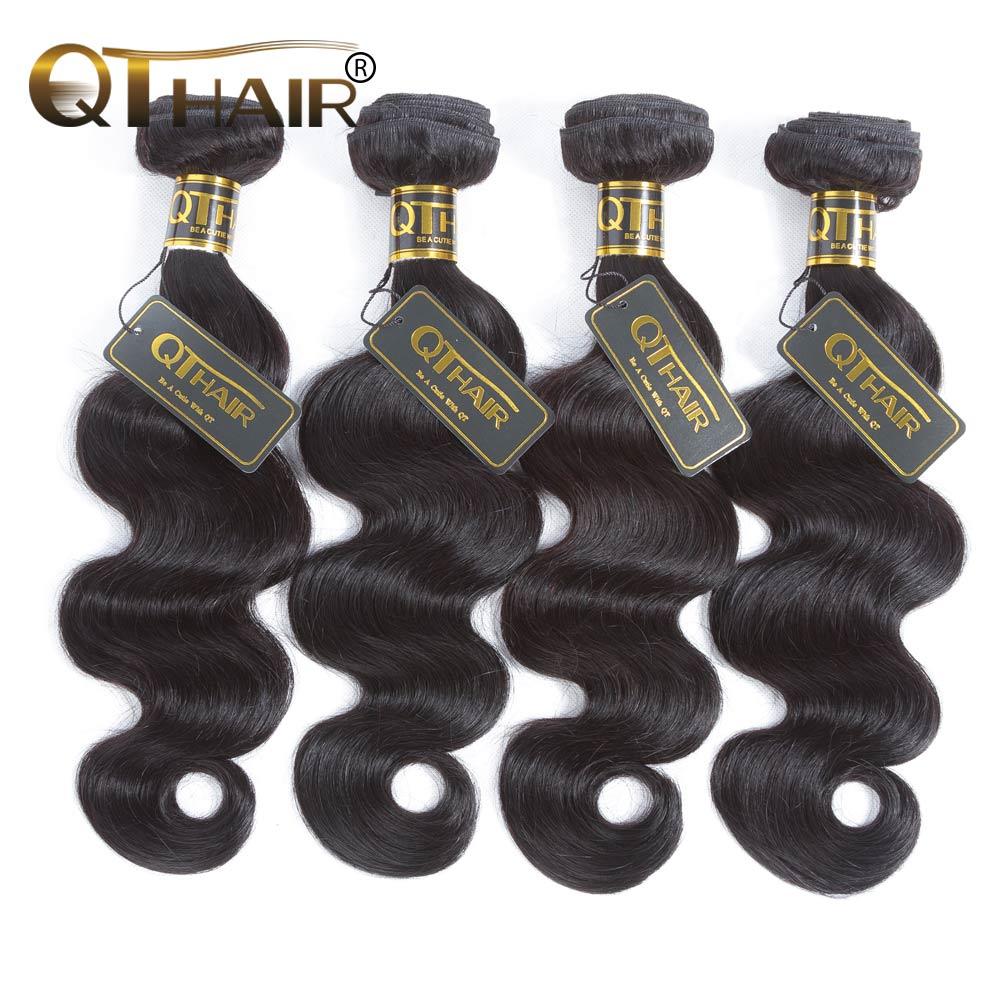Indian Body Wave Hair Weave 4 Bundles Deals Natural Black Human Hair Weave
