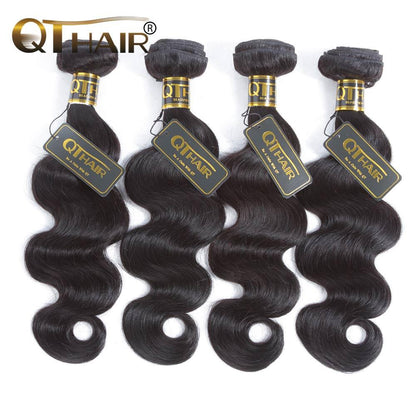Indian Body Wave Hair Weave 4 Bundles Deals Natural Black Human Hair Weave