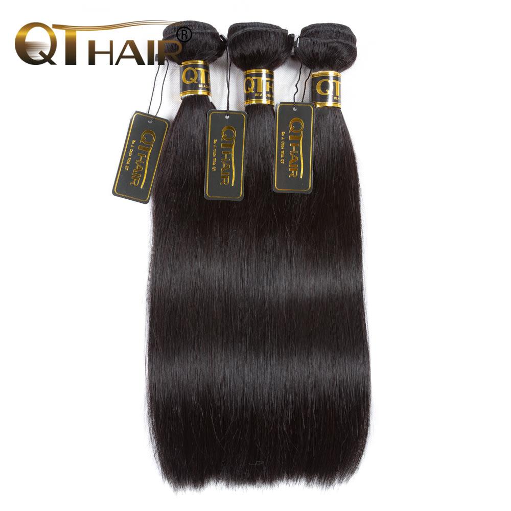 QT 14A Indian Straight Virgin Human Hair 100% Unprocessed Hair Weave Bundles