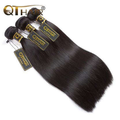 QT 14A Indian Straight Virgin Human Hair 100% Unprocessed Hair Weave Bundles