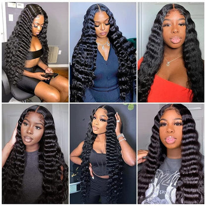 Brazilian Virgin Human Hair 4 Bundles Loose Deep Wave with 4x4 Lace Closure