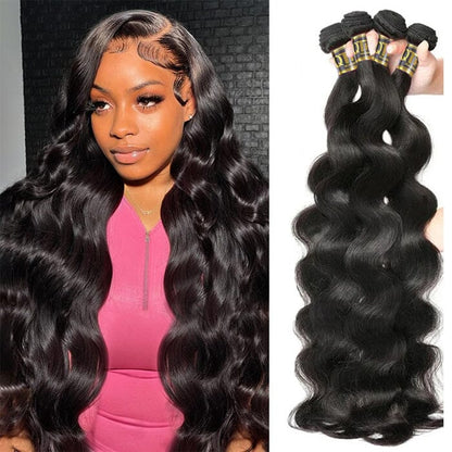 Malaysian Body Wave Hair Weave Bundles 100% Virgin Human Hair 4 Bundles Deals