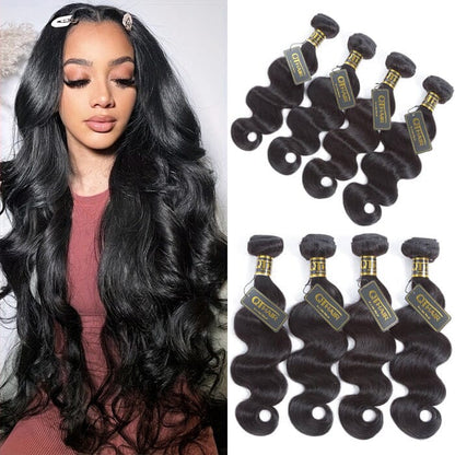 Malaysian Body Wave Hair Weave Bundles 100% Virgin Human Hair 4 Bundles Deals