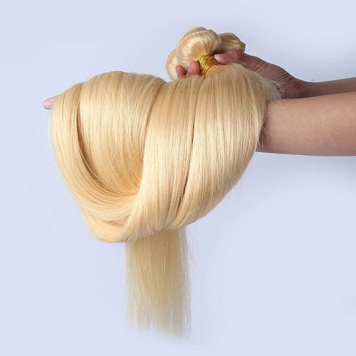 QT 613 Honey Blonde Color Silky Straight 4 Bundles Human Hair Extensions