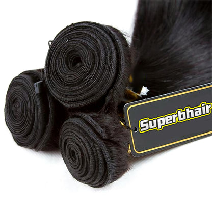 14A Straight Human Hair Bundles Natural Black Color Unprocessed Virgin Human Hair