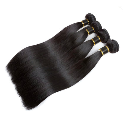 14A Straight Virgin Human Hair Weave Extensions 4 Bundles Deals