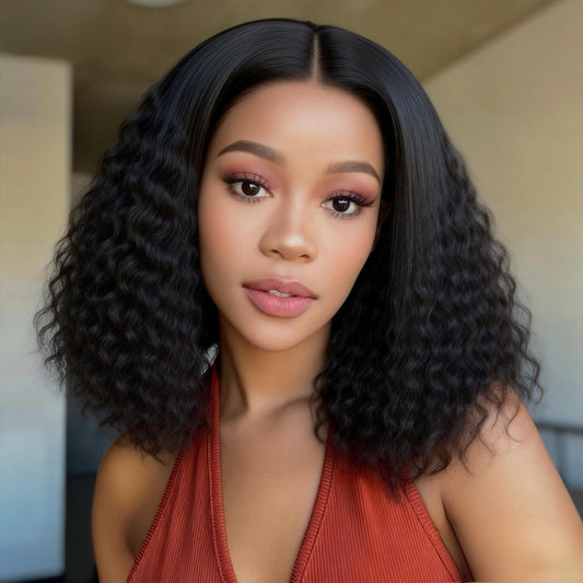 4x4 HD Lace Closure Short Bob Wig Yaki Staright Human Hair Lace Front Kinky Straight Hair Wigs