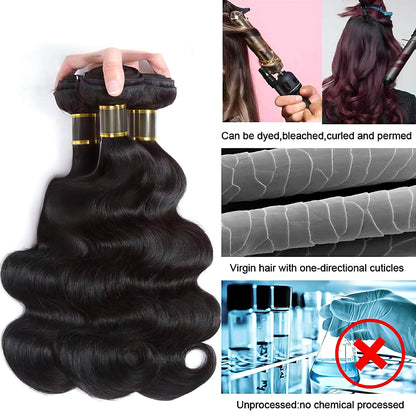 Wholesale Body Wave 30 to 40 Inches Uprocessed Virgin Human Hair Weave Bundles