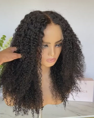 Kinky Curly Lace Front Wigs Human Hair 4X4 HD Lace Closure Human hair Curly Wigs