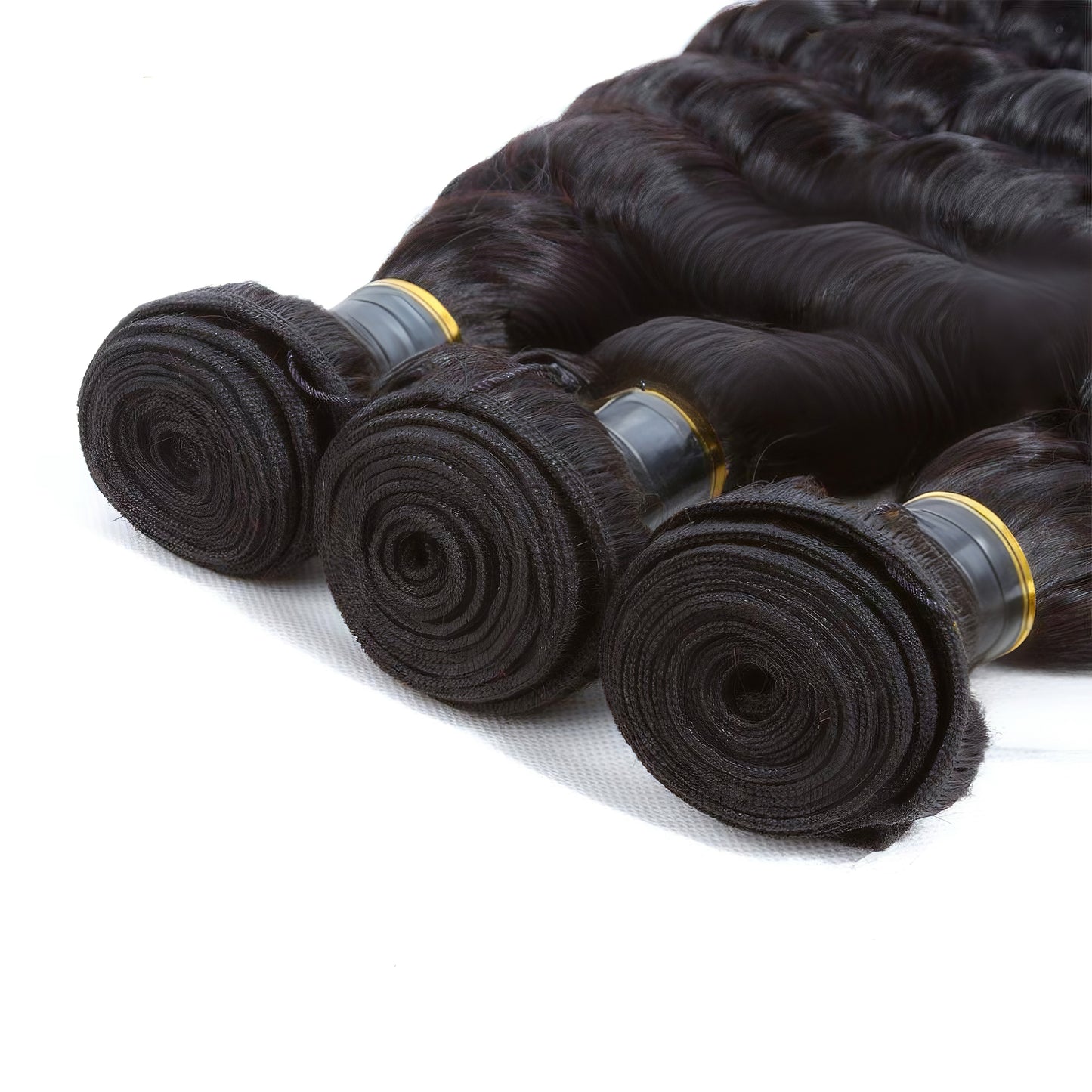 Loose Deep Wave Human Hair 3 Bundles with 13x4 Transparent Lace Frontal