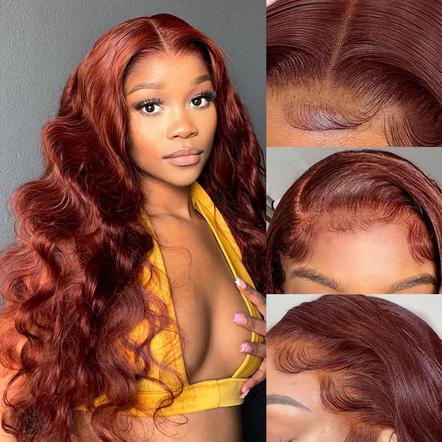 Reddish Brown Lace Front Wigs Human Hair 13x4 Body Wave Wigs Human Hair Wig