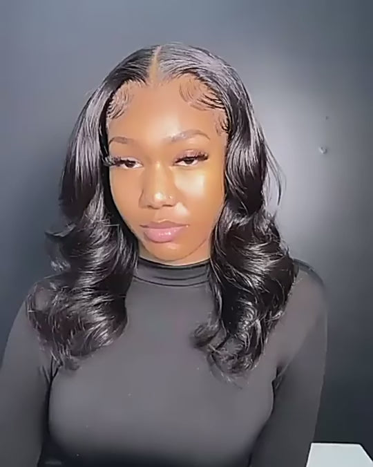 Blunt Cut Bob 4X4 Lace Closure Human Hair Wigs Body Wave Lace Front Bob Wigs With Baby Hair