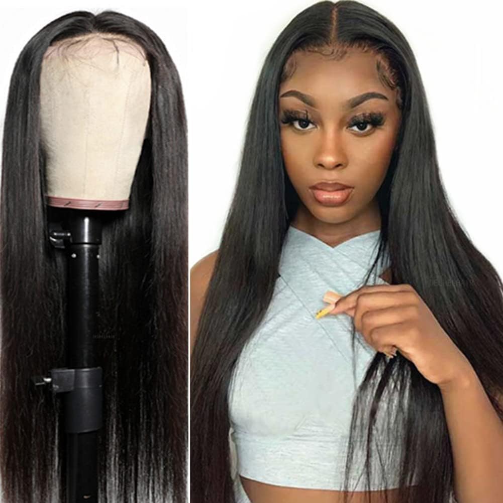 Straight Lace Front Wigs Human Hair for Women 4x4 HD Transparent Lace Closure Wigs